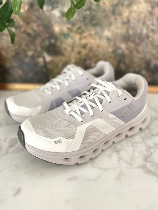 On Clouds Shoes - On Cloudrunner Running Shoes Womens Size 8 White & Gray Comfort Walking